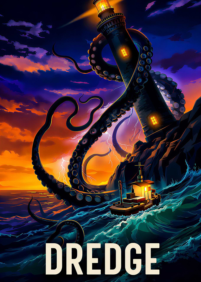 Dredge Game Poster with Kraken