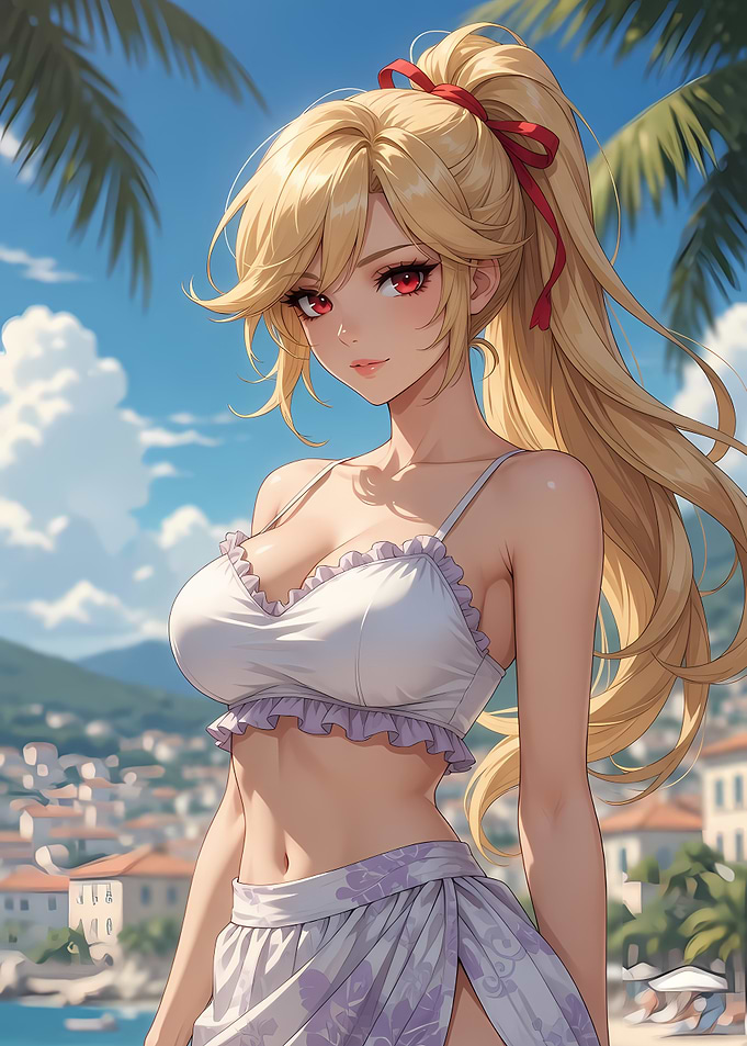 Alisa ~ Anime Girl in Summer Beach Outfit