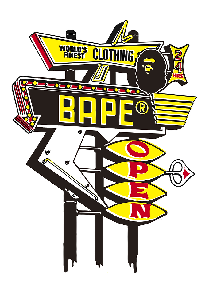 BAPE Retro Style Sign Graphic