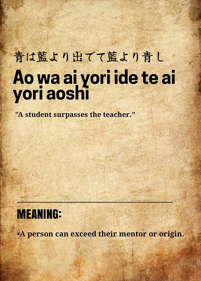 Japanese Proverb Poster: Ao wa Ai