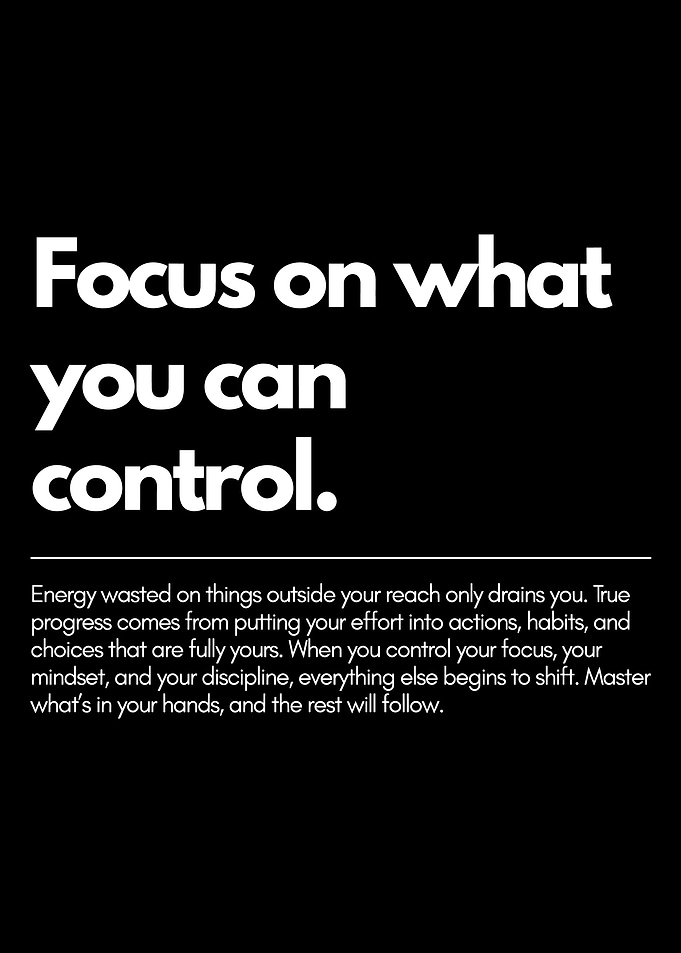 Focus on What You Can Control Minimalist Motivational Quote Wall Art Poster