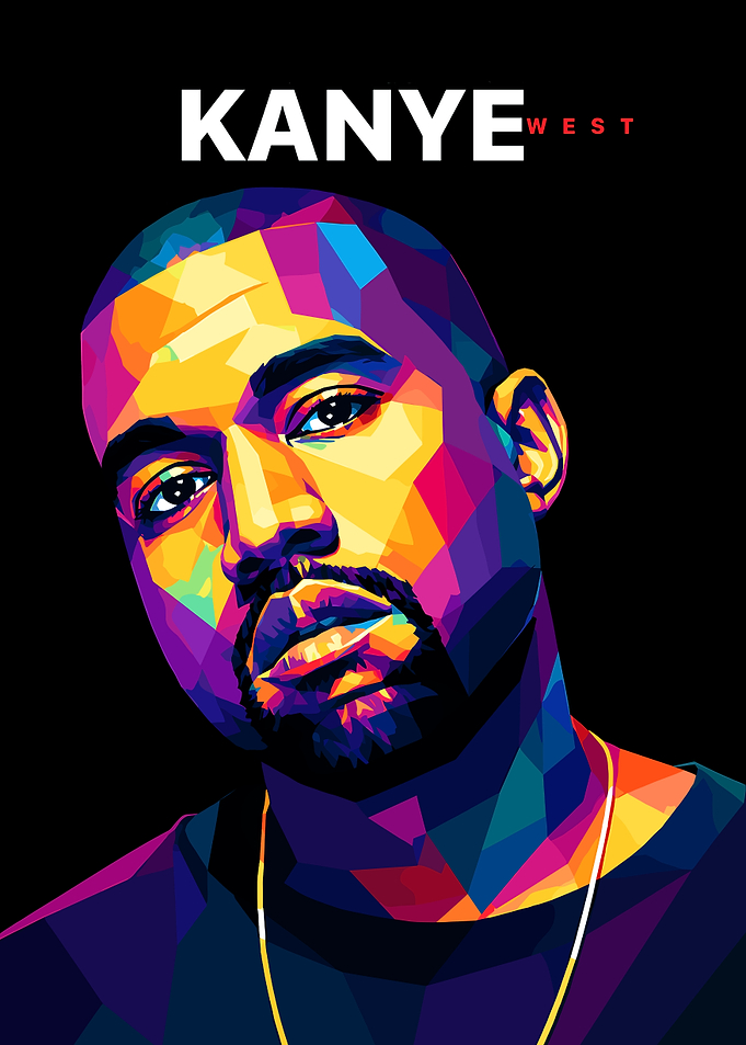 Kanye West Geometric Pop Art Portrait
