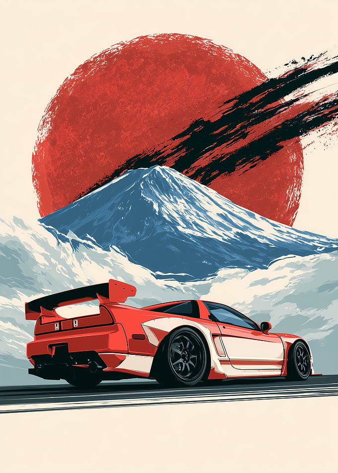 Honda NSX with Mount Fuji