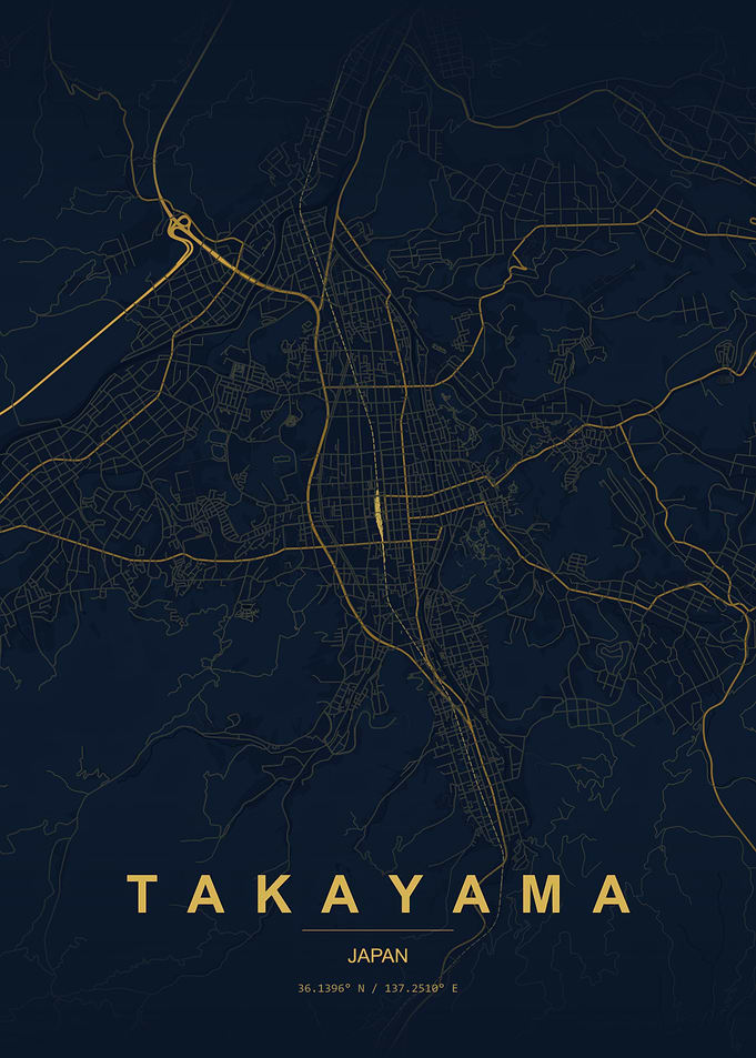 Takayama Japan Minimalist City Map