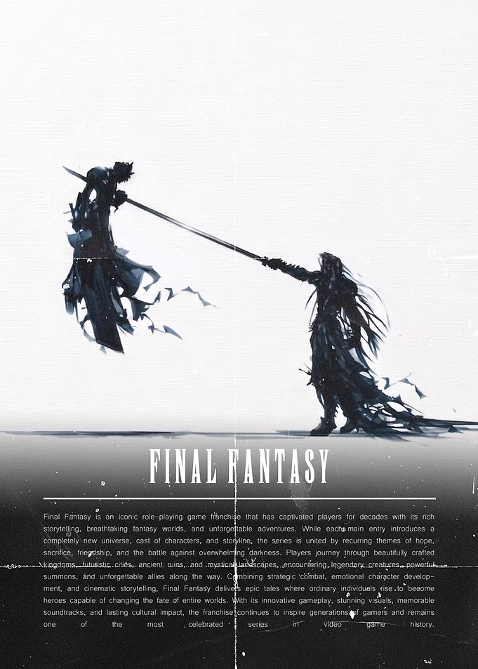Final Fantasy Cloud and Sephiroth Poster