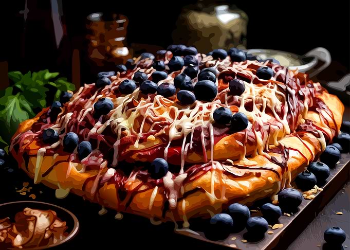 Blueberry and Cheese Dessert Pizza