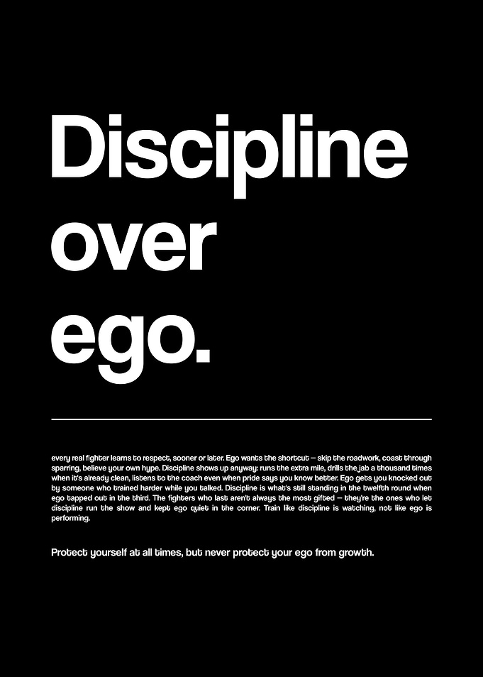 Discipline Over Ego Motivational Poster