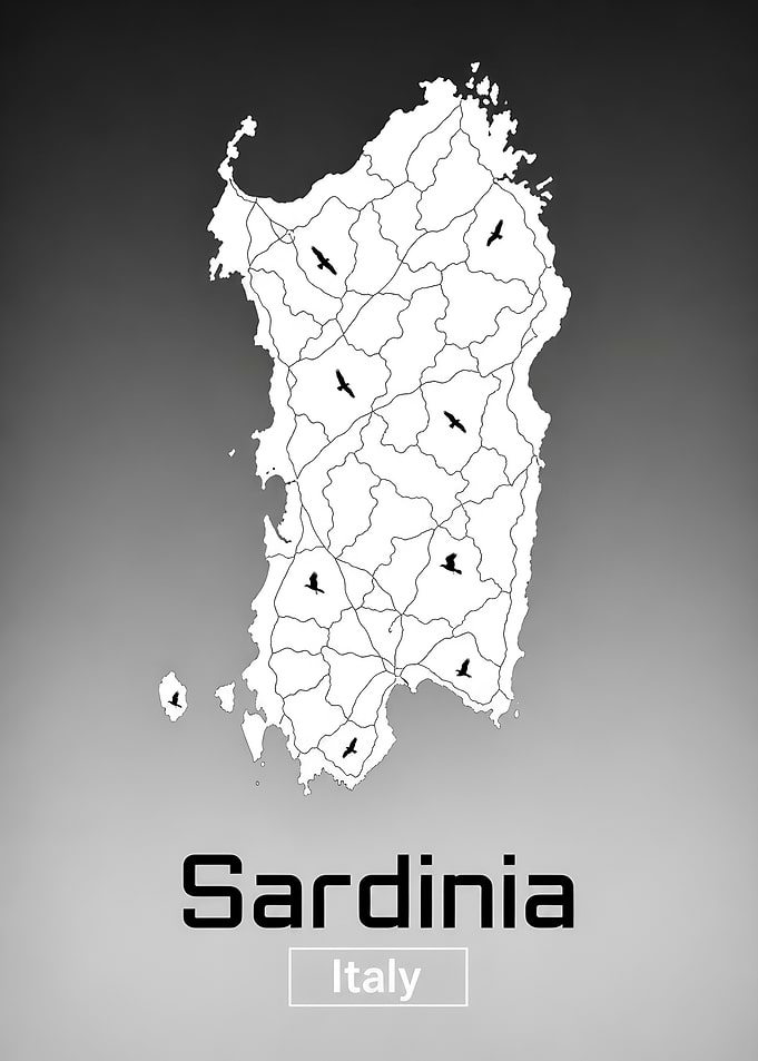 Map of Sardinia Italy