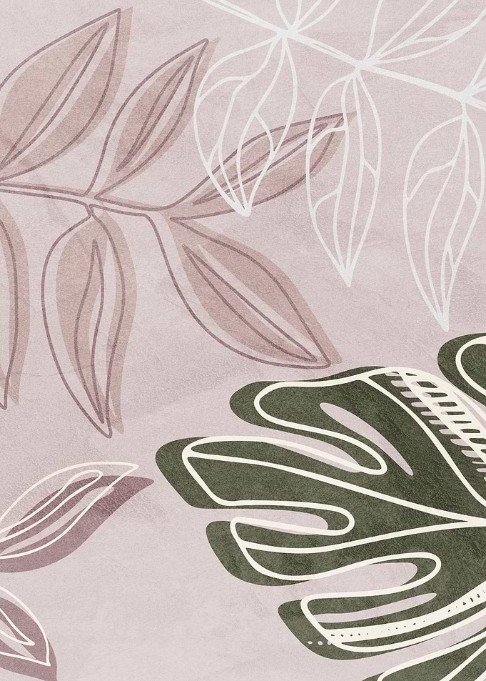 Abstract Botanical Line Art Illustration