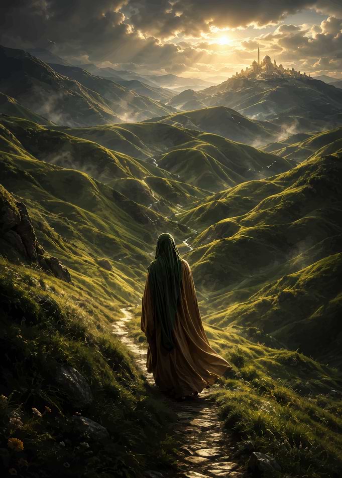 Pilgrim Journeying Toward Distant City