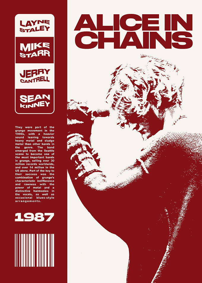Alice in Chains Grunge Band Poster