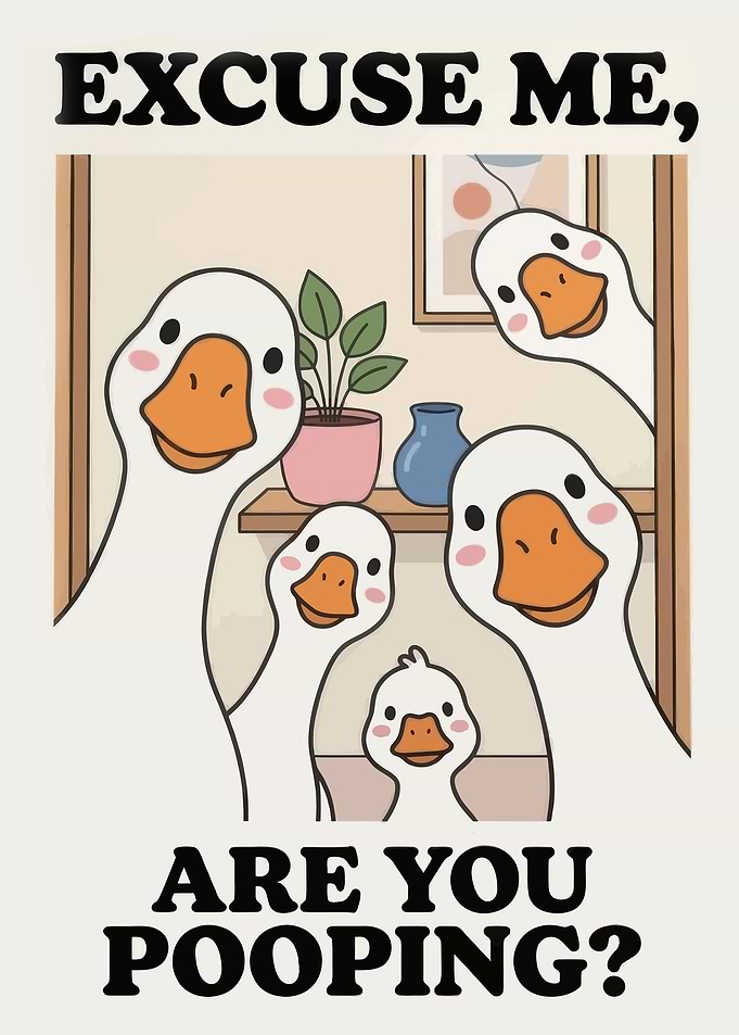 Funny Goose Bathroom Wall Art