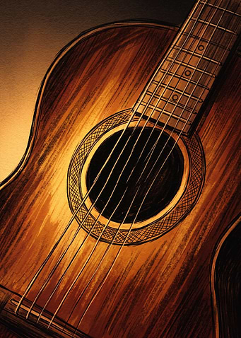 Close-up of an Acoustic Guitar