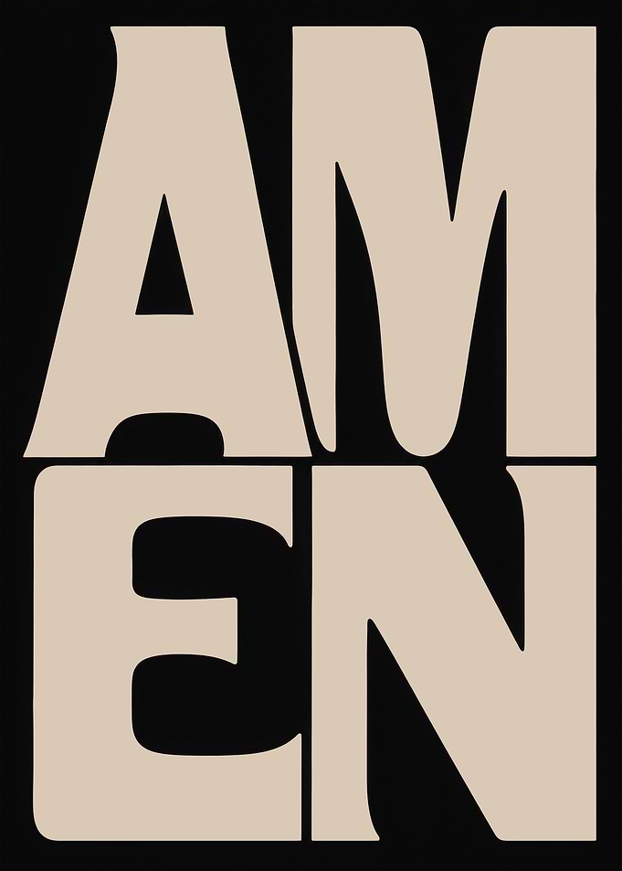 Minimalist AMEN Typography Poster