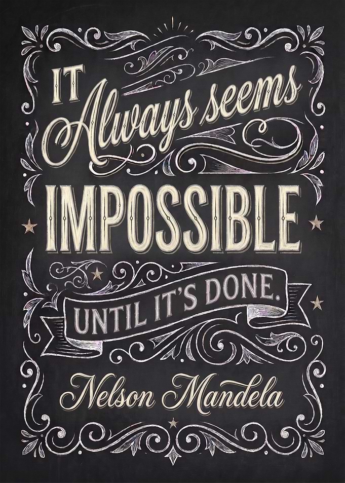 Nelson Mandela Inspirational Chalkboard Quote