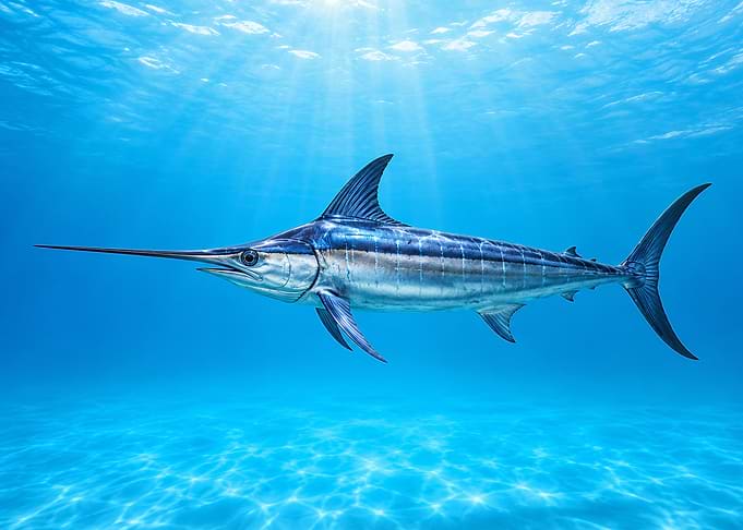 Majestic Blue Marlin Underwater