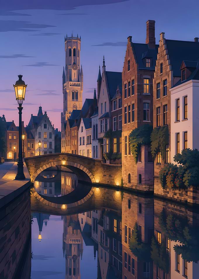 Bruges Canal at Twilight