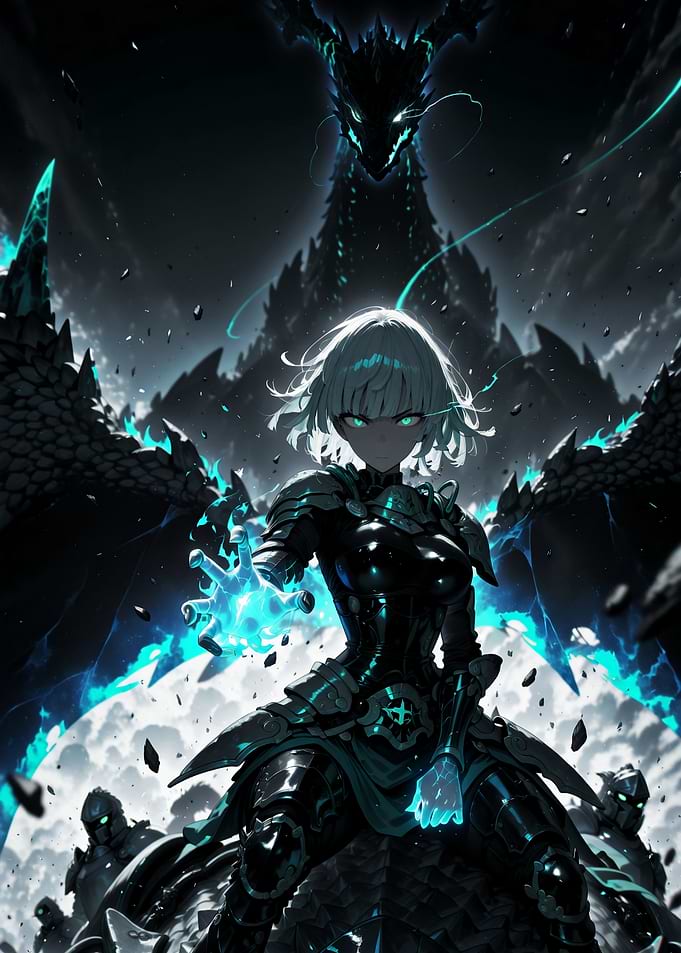 Anime Warrior with Dragon Guardian