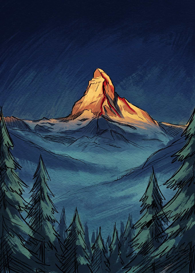 Golden Peak at Twilight