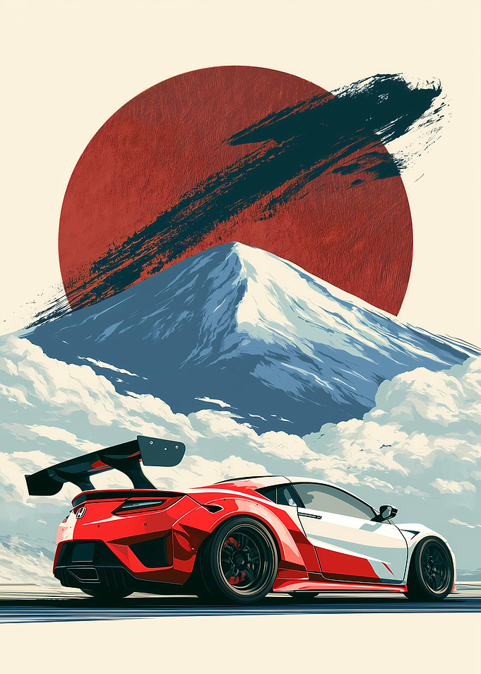 Honda NSX with Mount Fuji