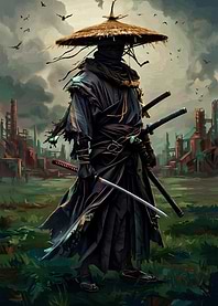 Post-Apocalyptic Ronin Samurai Warrior