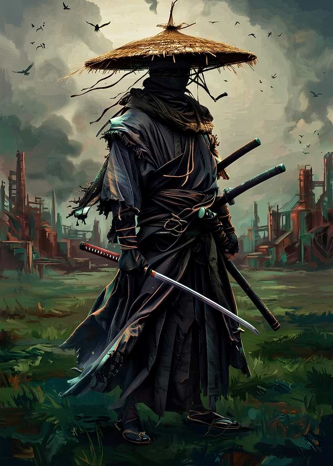 Post-Apocalyptic Ronin Samurai Warrior