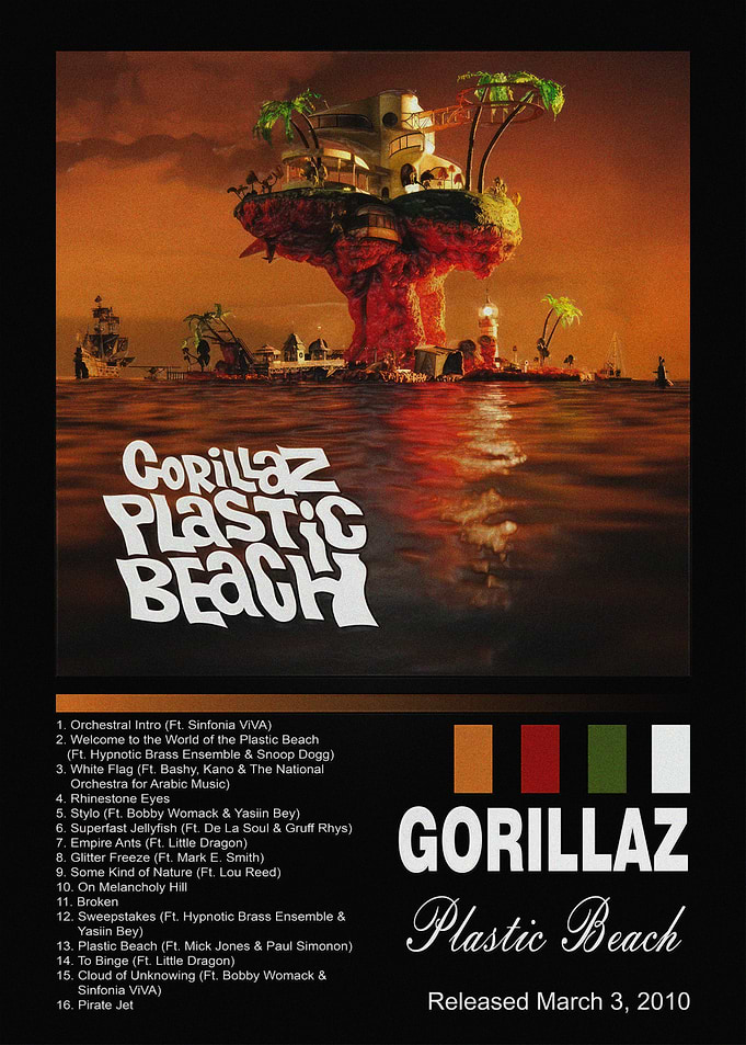 Gorillaz Plastic Beach Album Poster