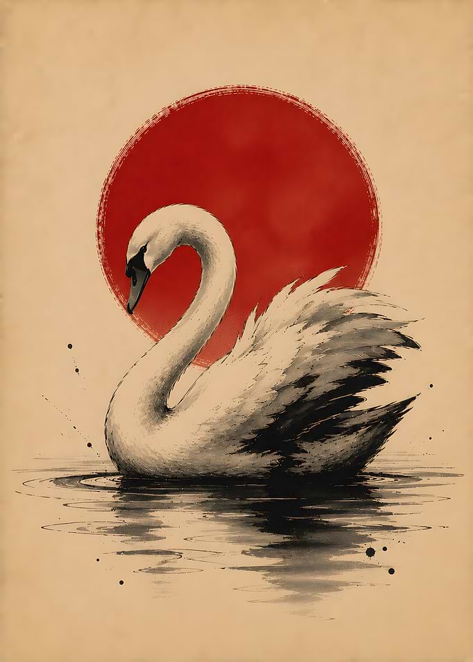 Graceful Swan Water Reflection