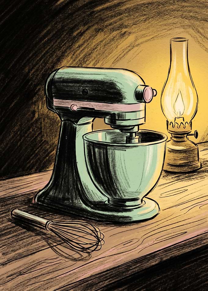 Vintage Kitchen Mixer by Lantern Light