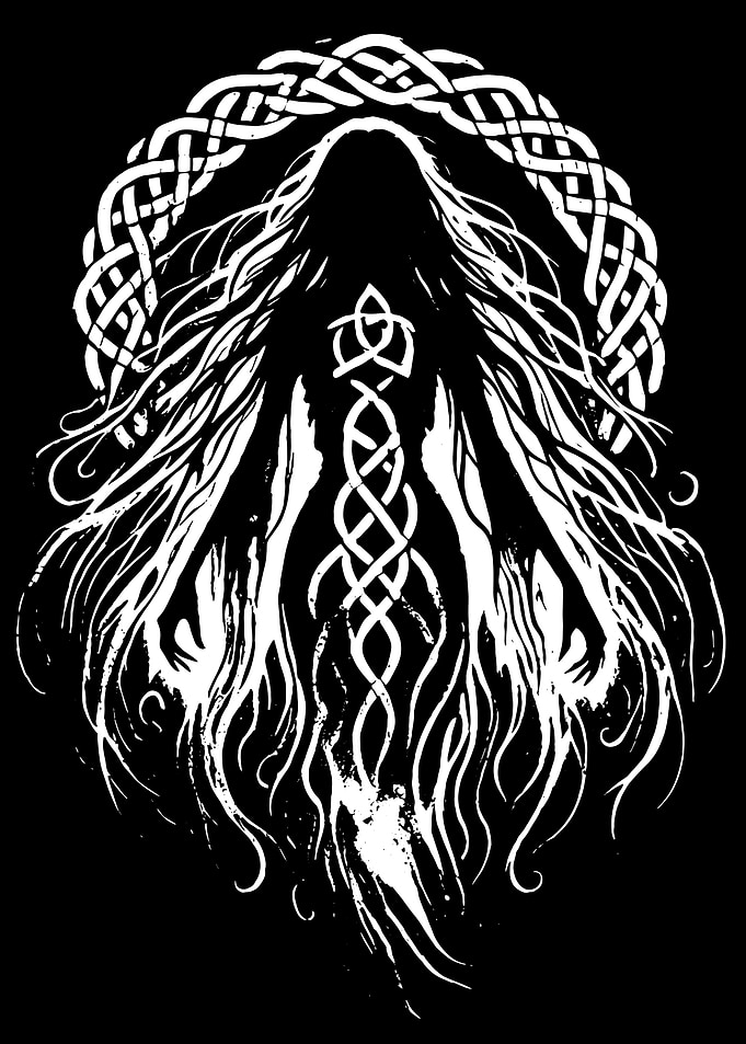 Celtic Goddess Silhouette with Knotwork