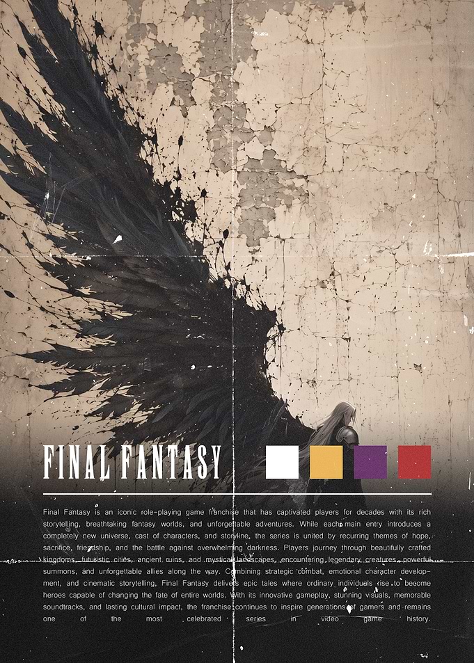 Final Fantasy Sephiroth Wing Poster