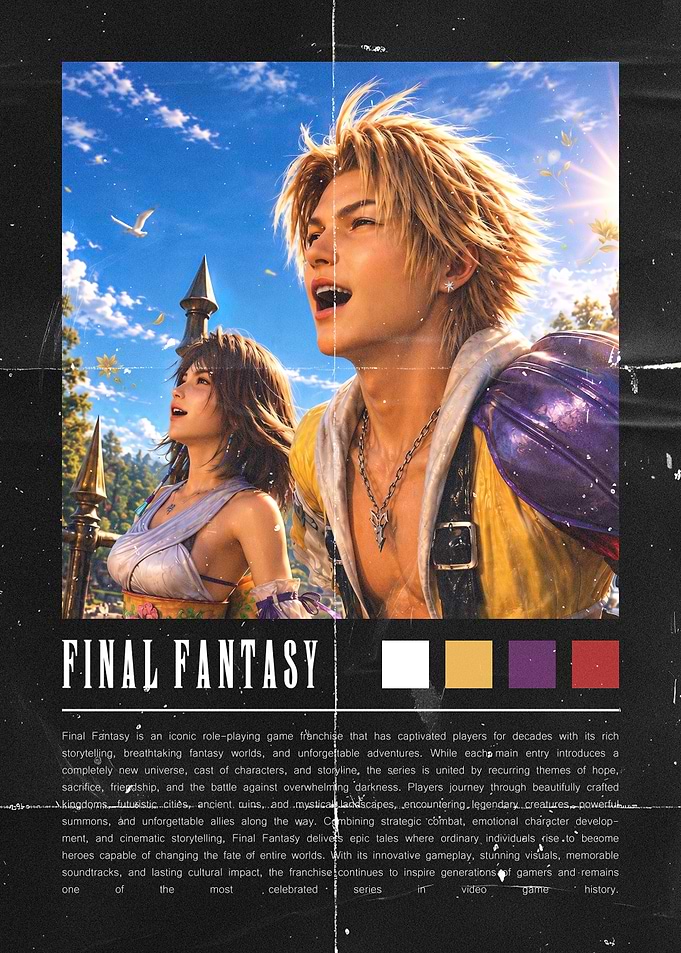 Final Fantasy X Tidus and Yuna Poster