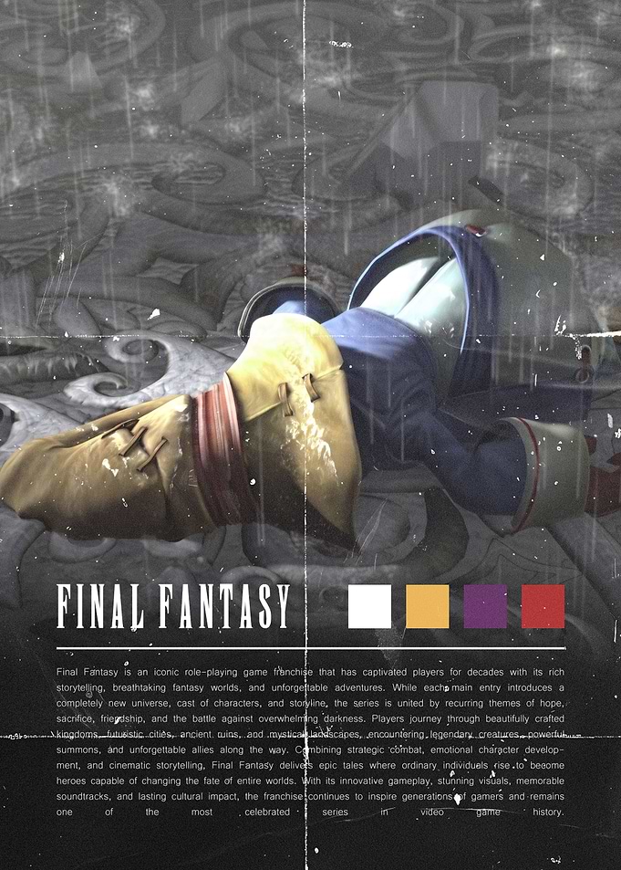 Final Fantasy Poster with Cloud Strife
