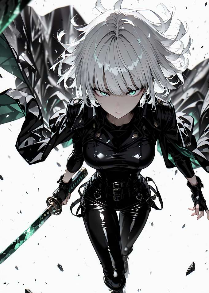 Anime Warrior Girl with Katana