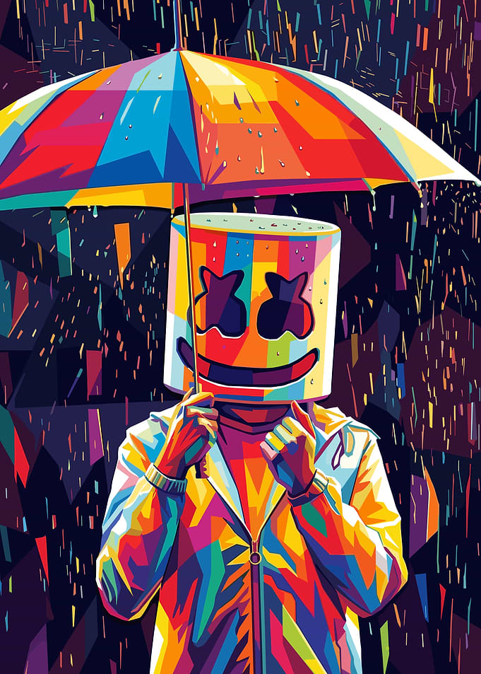 Colorful Marshmello DJ Pop Art