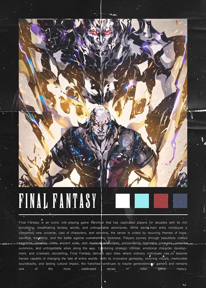 Final Fantasy Poster with Character Art