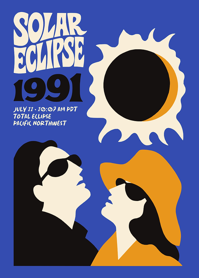 1991 Solar Eclipse Retro Poster