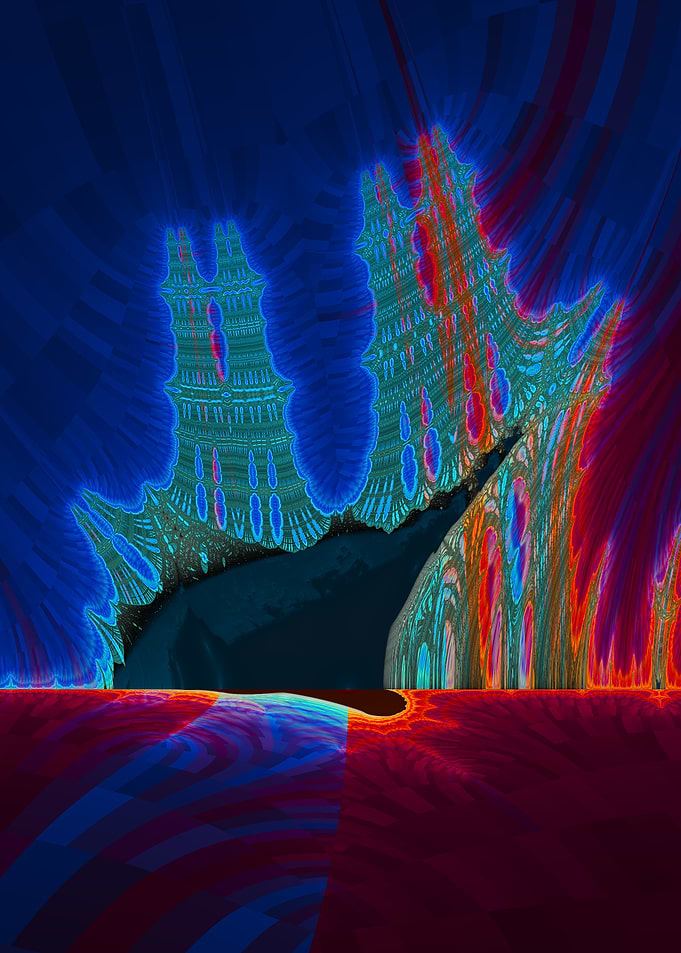 Fire and Ice at the Waterline - Burning Ship Fractal