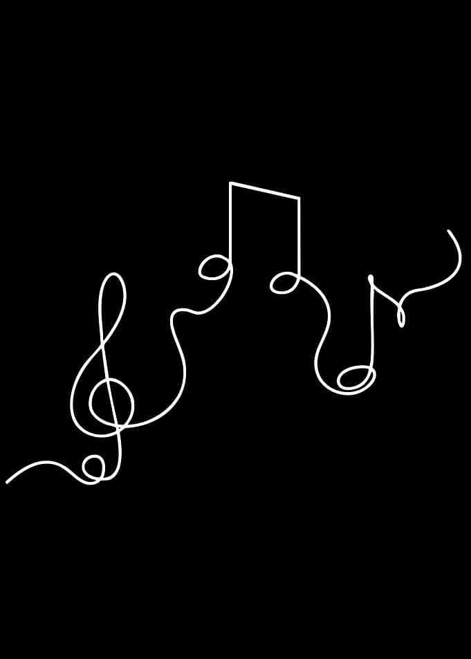 Continuous Line Music Note Art