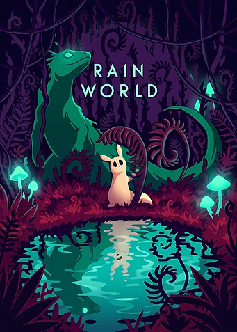 Rain World Slugcat and Lizard Poster