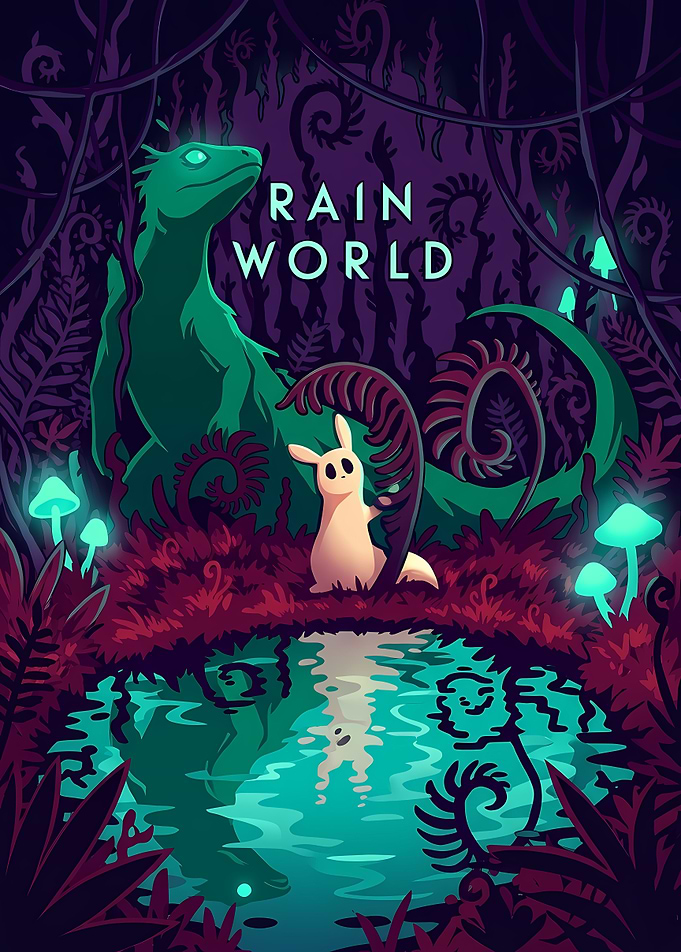 Rain World Slugcat and Lizard Poster