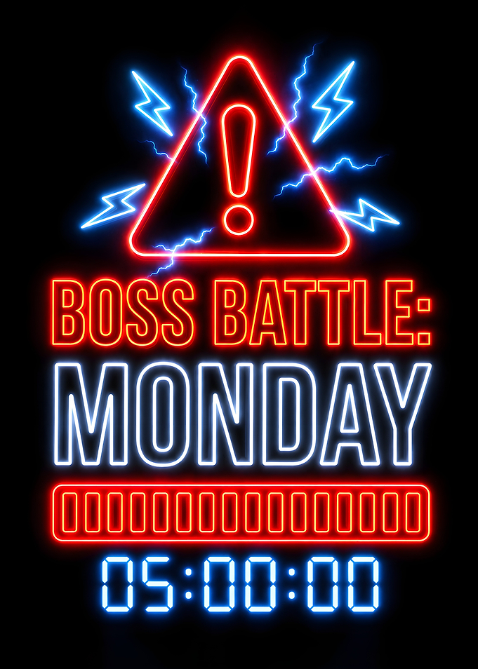 Boss Battle Monday Neon Sign