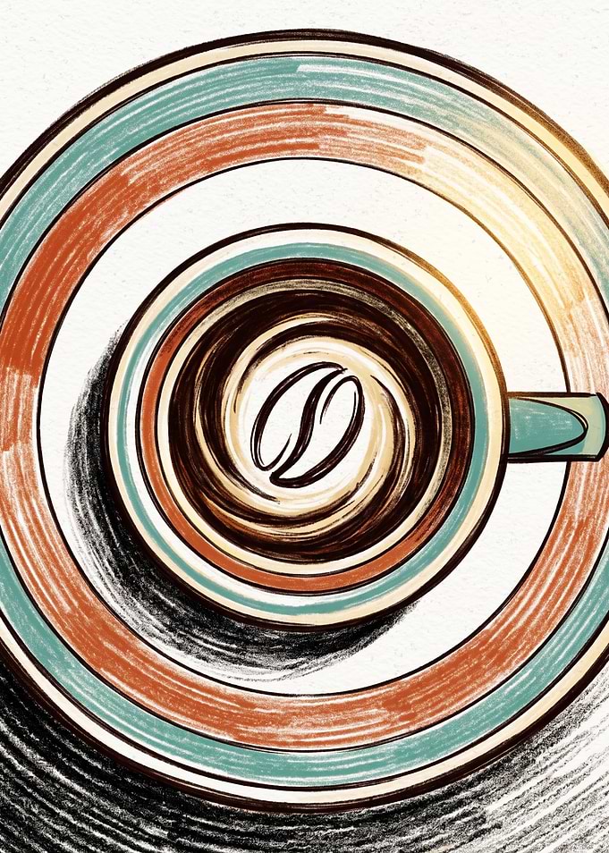 Stylized Coffee Cup Top View