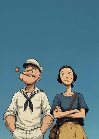 Popeye and Olive Oyl Illustration