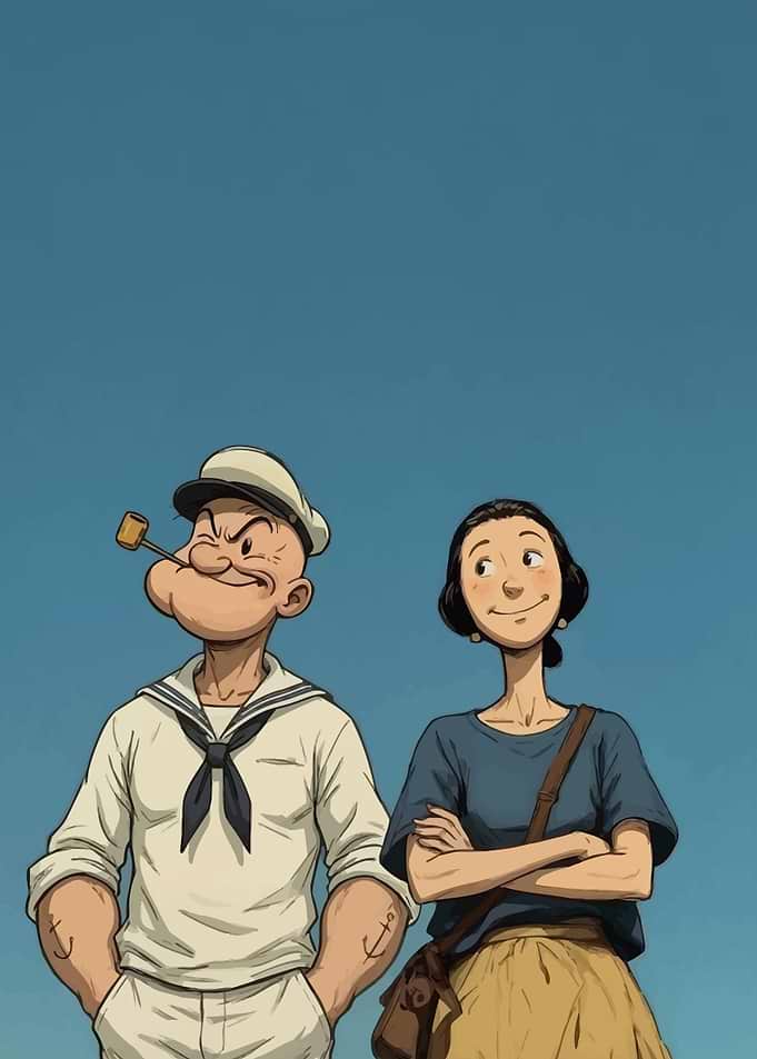 Popeye and Olive Oyl Illustration
