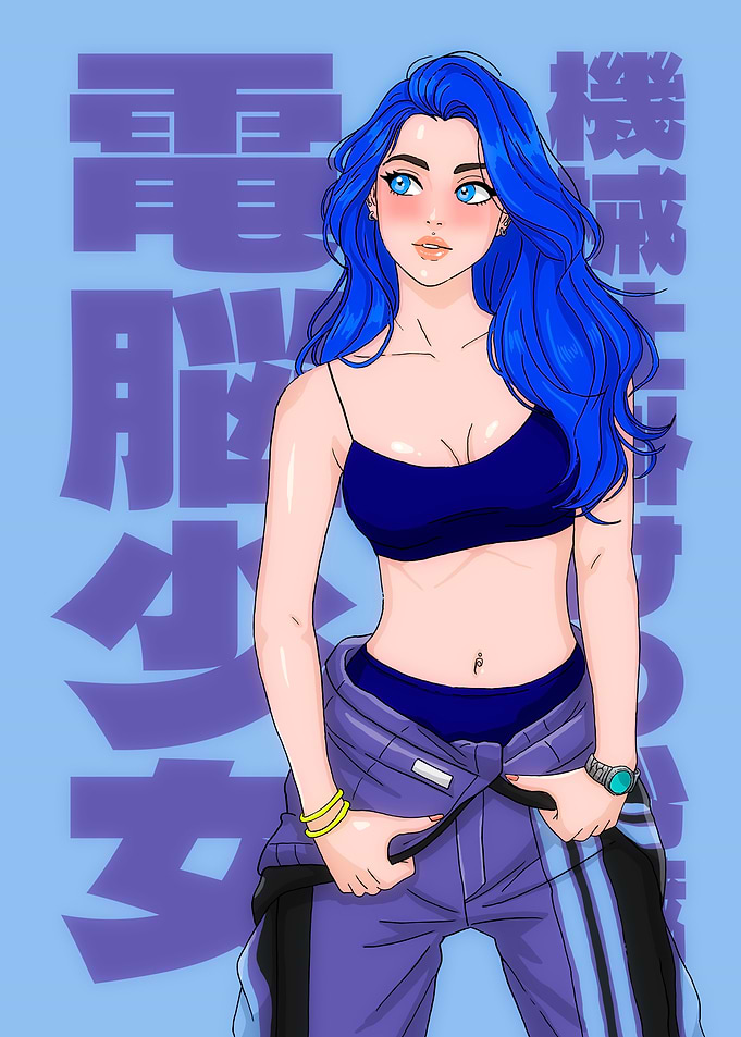 Cyberpunk Anime Waifu