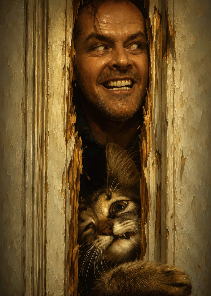 Jack Torrance and Cat Door Scene