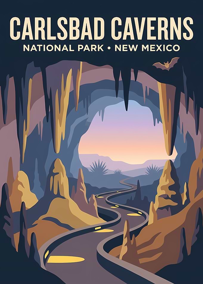Carlsbad Caverns National Park Travel Poster
