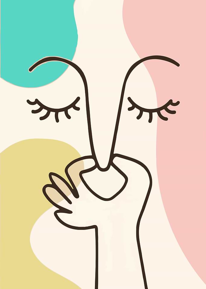 Minimalist Line Art Face Illustration