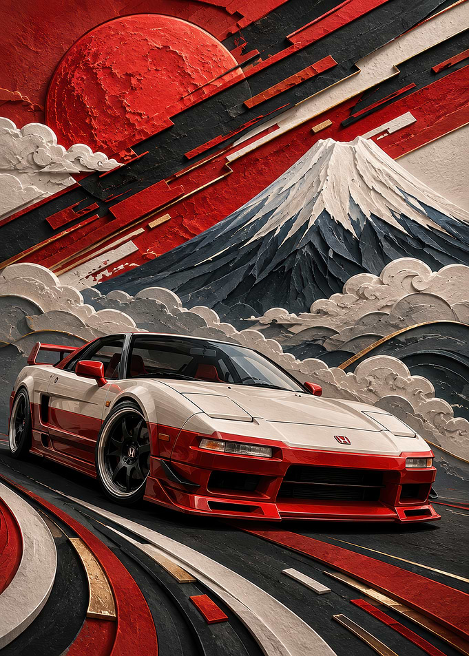 Honda NSX with Mount Fuji Art